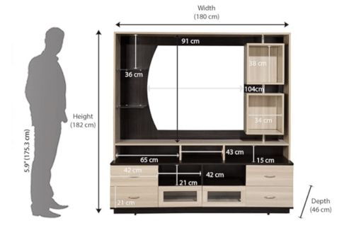 Nilkamal Kayla Wall Unit (Wenge/Oak) - Image 3